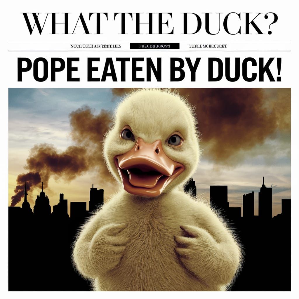 Newspaper Headline: Pope Eaten By Space Duckling