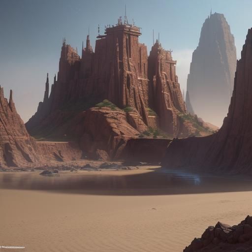 Epic Dakar Place in Detailed Matte Painting Style