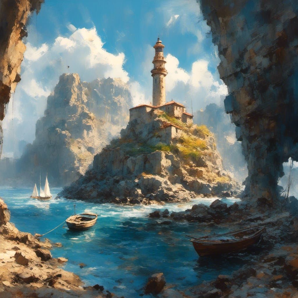 Historic Fortress and Lighthouse on Rocky Island