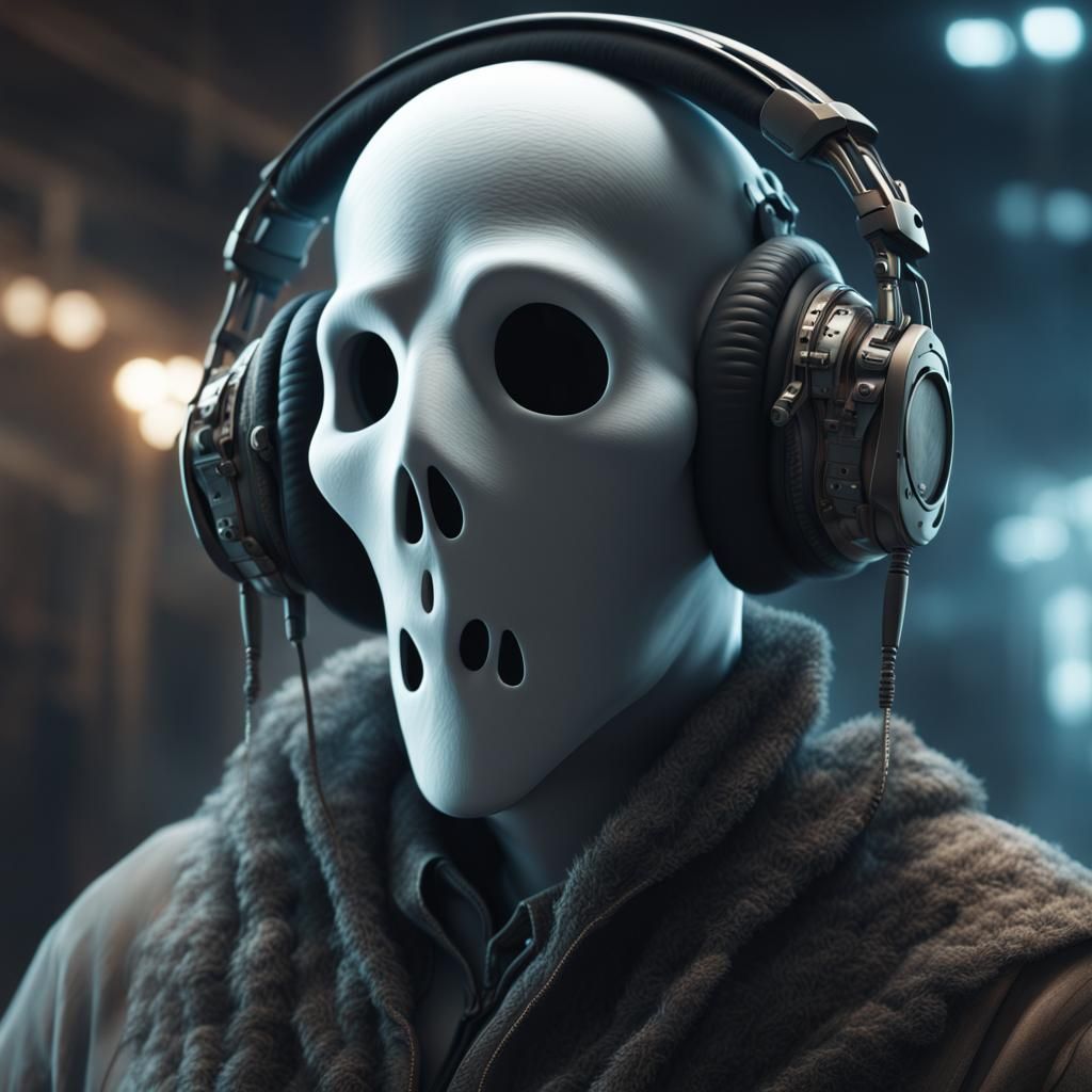 Gamer Ghost in a Digital Matte Painting