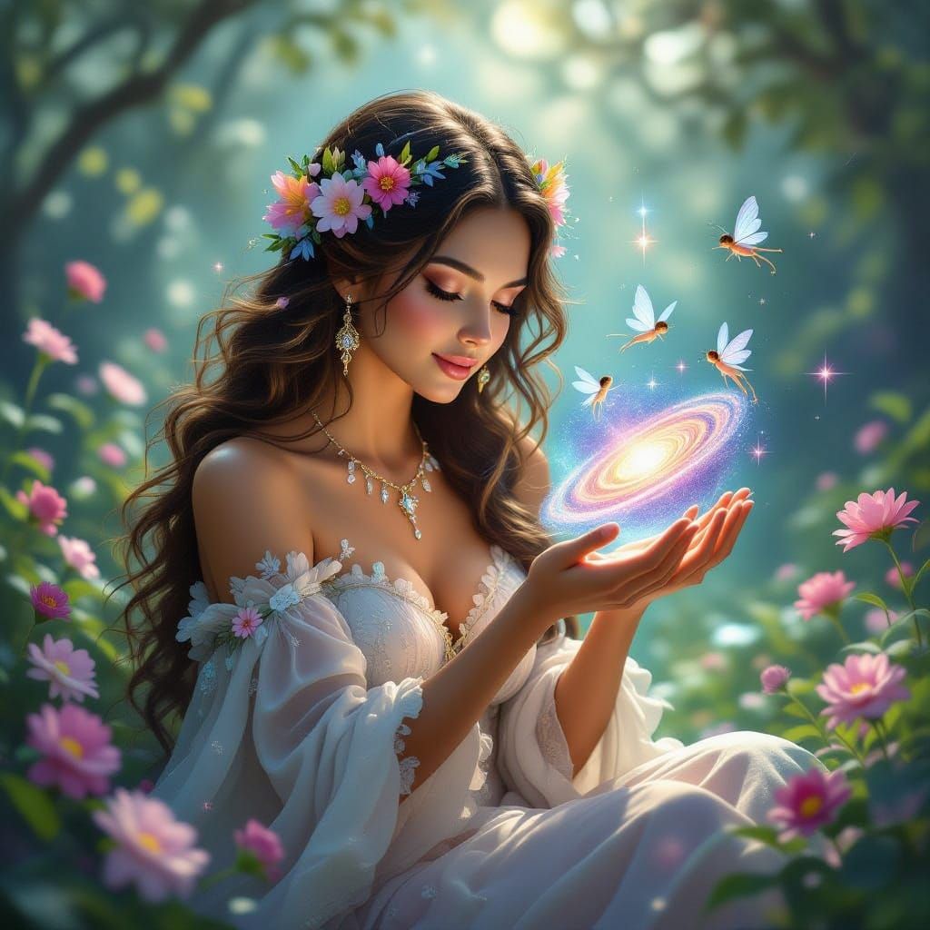 Mother Goddess of Blooming Flowers and Crystals