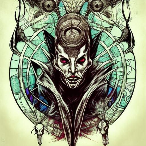 Gothic Horror: White Rabbit, Devil, and Moon