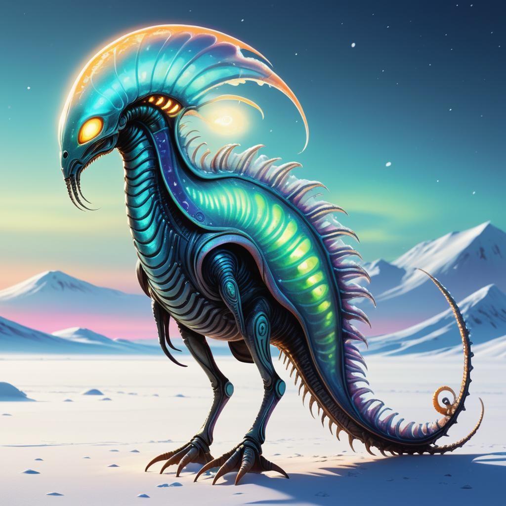 Bio-luminescent Alien Creature on Exoplanet
