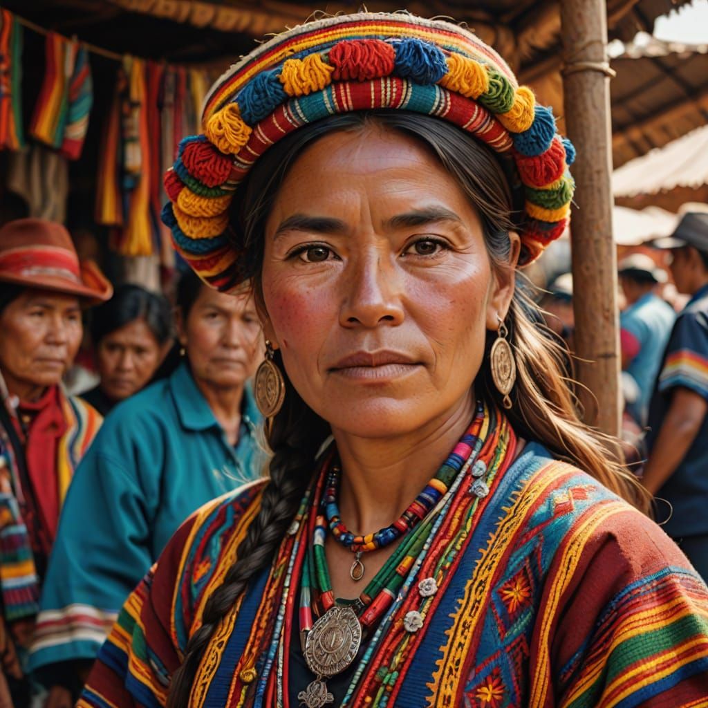 Bolivian Woman in Traditional Dress: Cultural Portrait