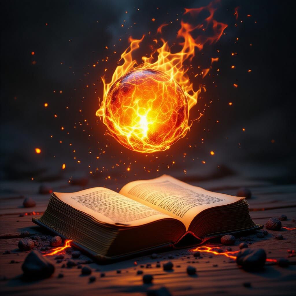 Fiery Magic Emanates from Ancient Tome