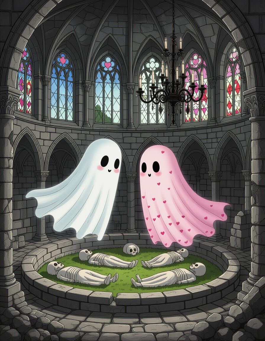 Gothic Romance: Ghosts Amidst Castle Ruins