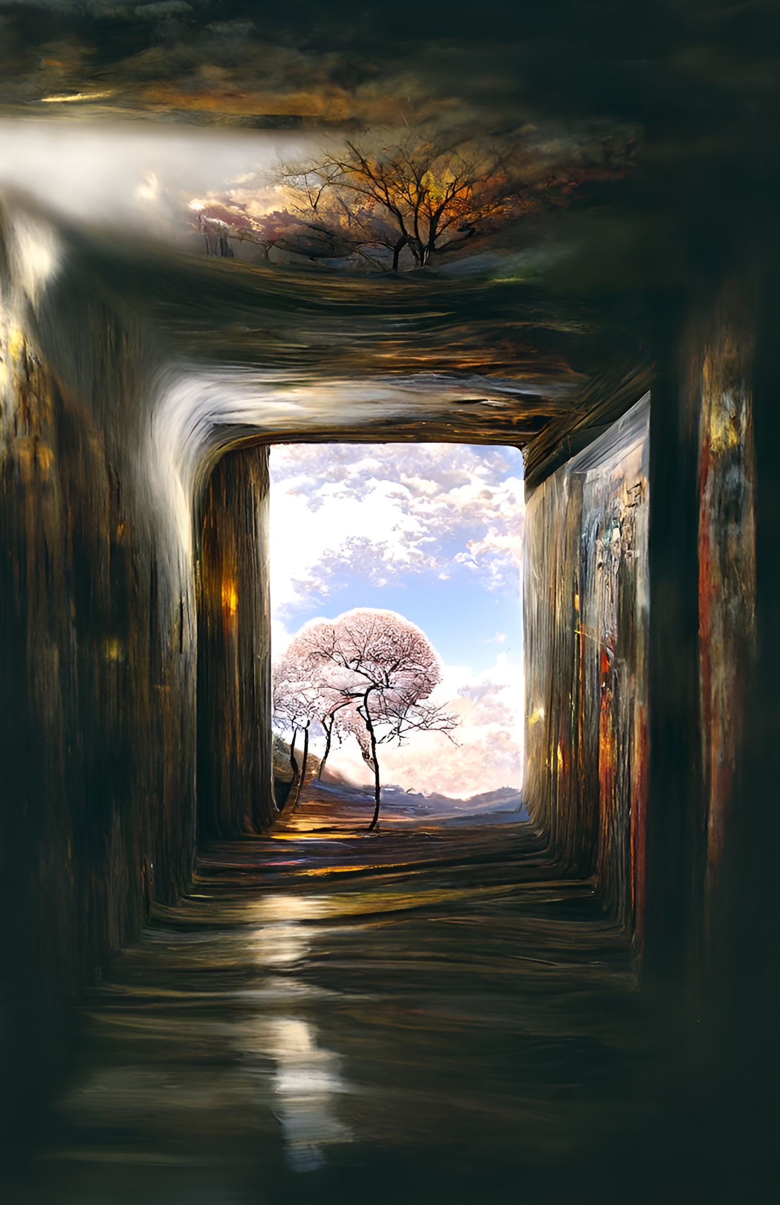 Magic Tree at Tunnel's End: Photorealistic Sci-Fi Horror