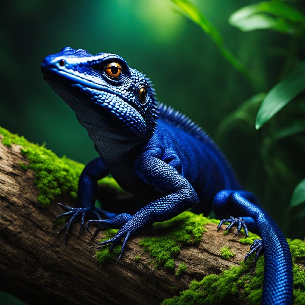 Cyborg Lizard in Jungle: Futuristic Digital Art