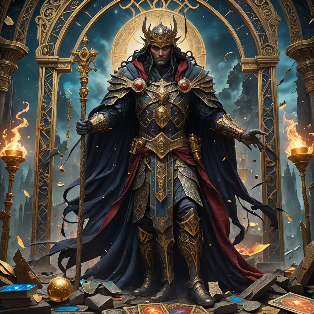 Justice Tarot Card in Detailed Matte Painting