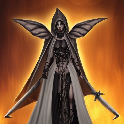 Demon Nun with Sword Character Concept Art