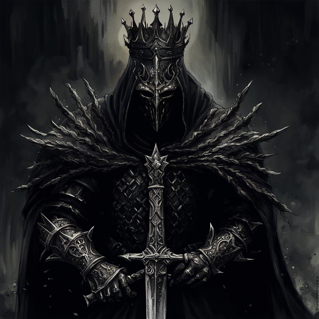 Grim Dark Knight in Eerie Forest