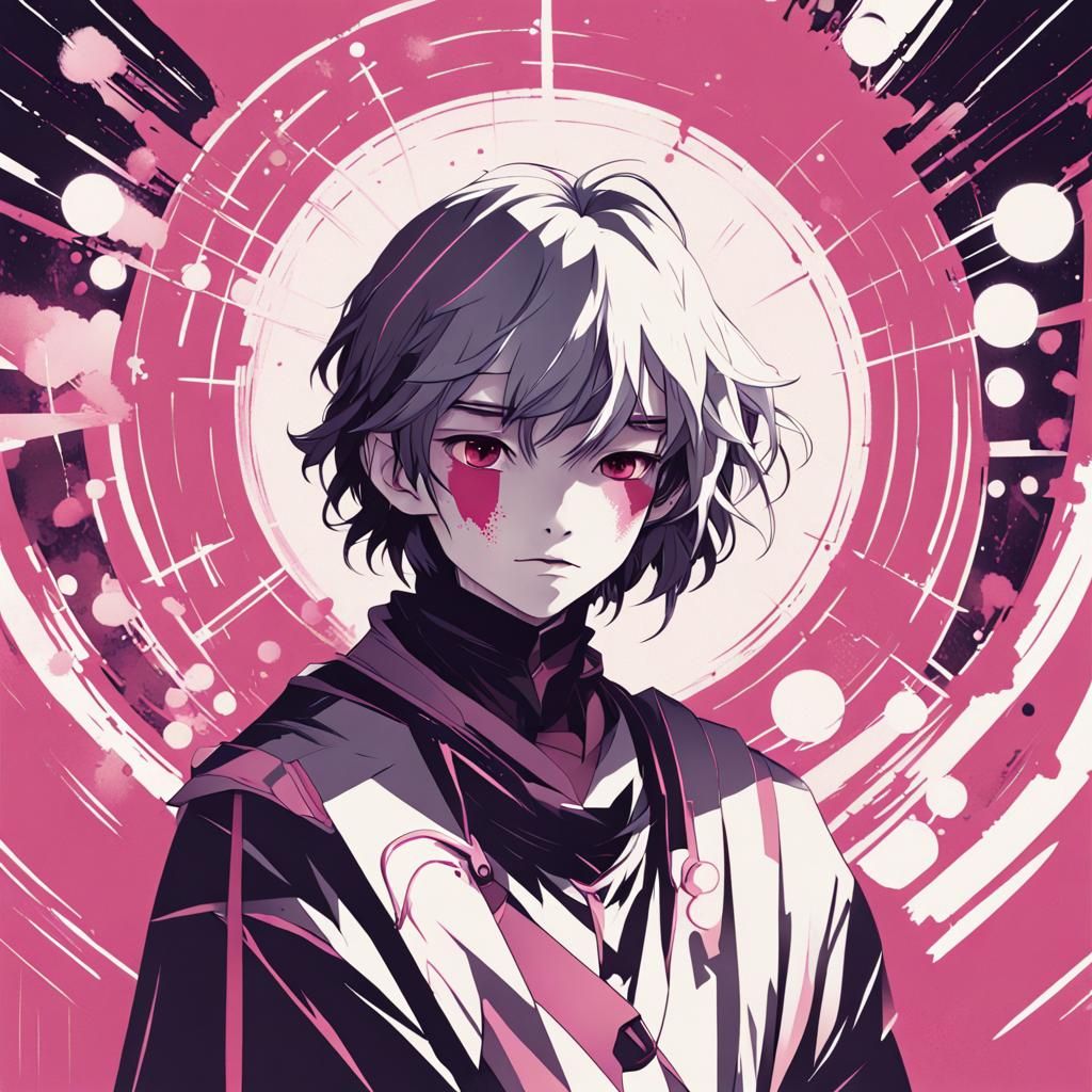 Avant-Garde Hero Portrait in Anime Style