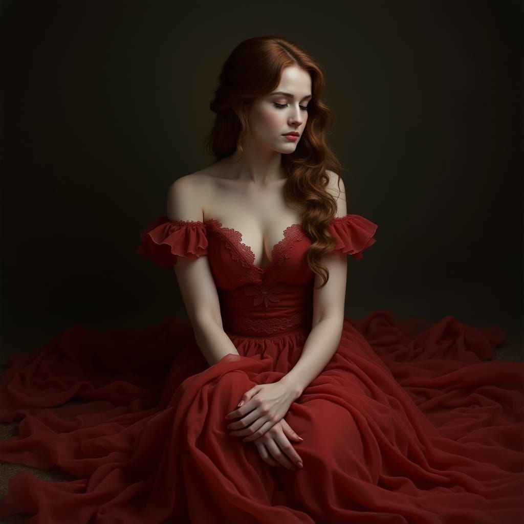 Enchanting Esme Cullen in Red Ethereal Gown