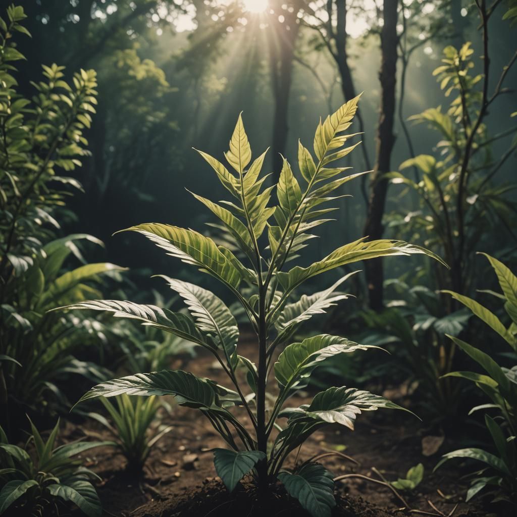 Cinematic Still Life of a New Plant