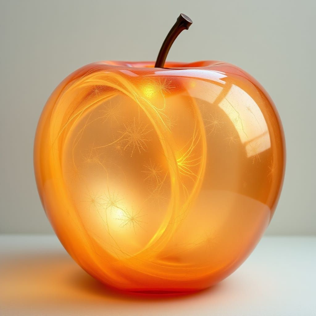 Surrealistic Glass Apple in Soft Focus