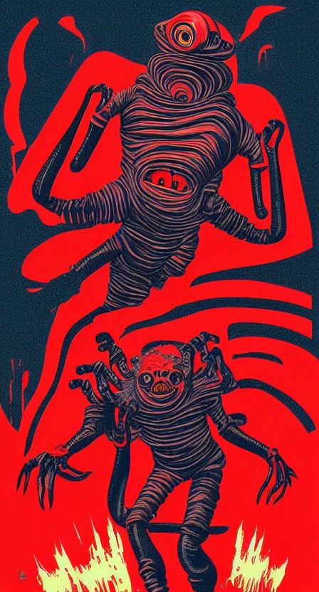 Retro Red Scare Sci-Fi Horror Movie Poster