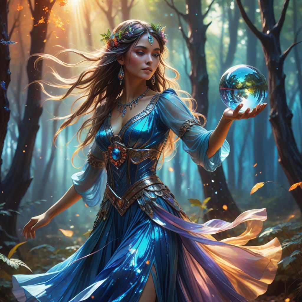 Enchanted Gypsy Siren in Vibrant Forest