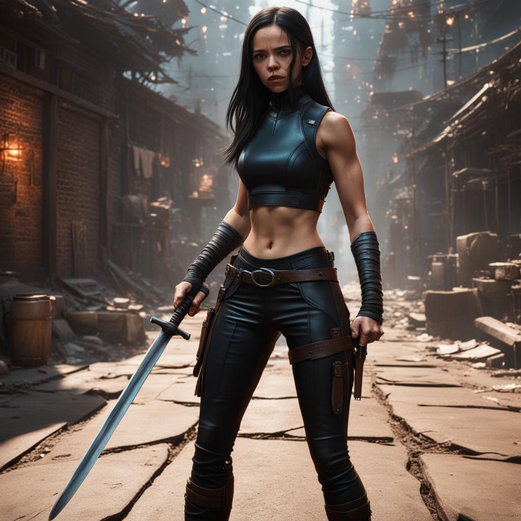Jenna Ortega as X-23 Holding Katana