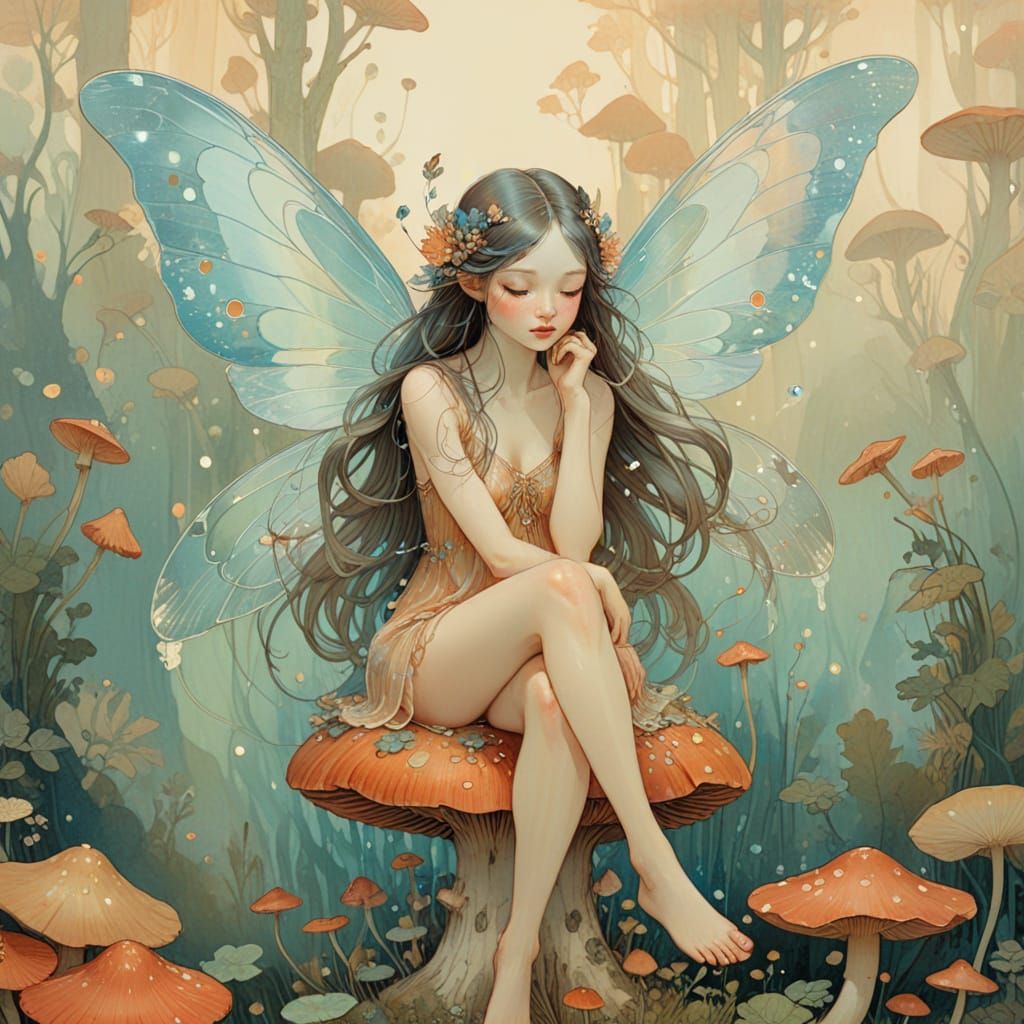 Enchanted Fairy in Whispered Contemplation