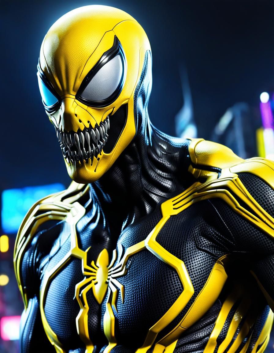 Yellow Symbiote: A Biopunk Portrait in HDR