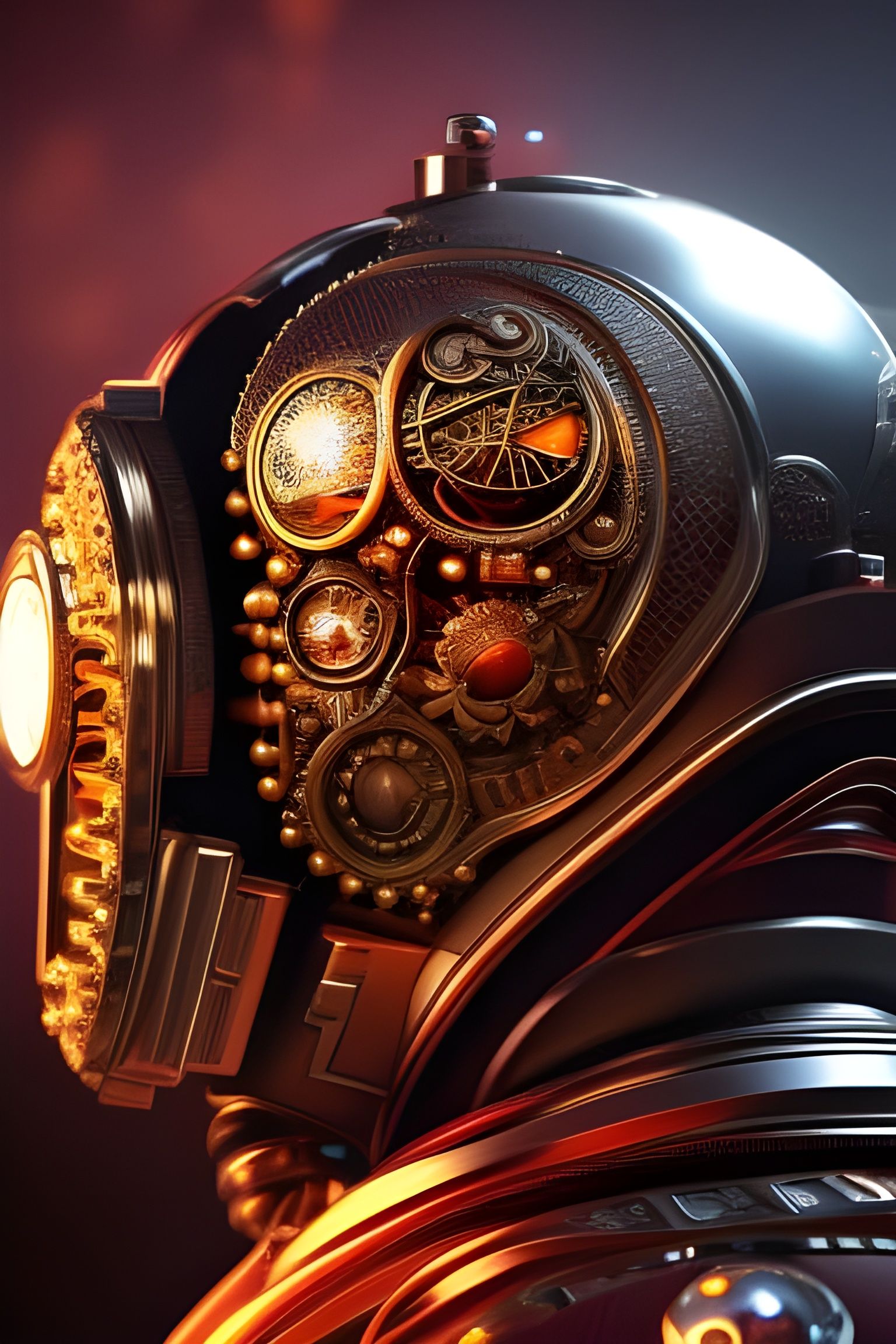 Astronaut Portrait in Hopper Style with Fractal Art