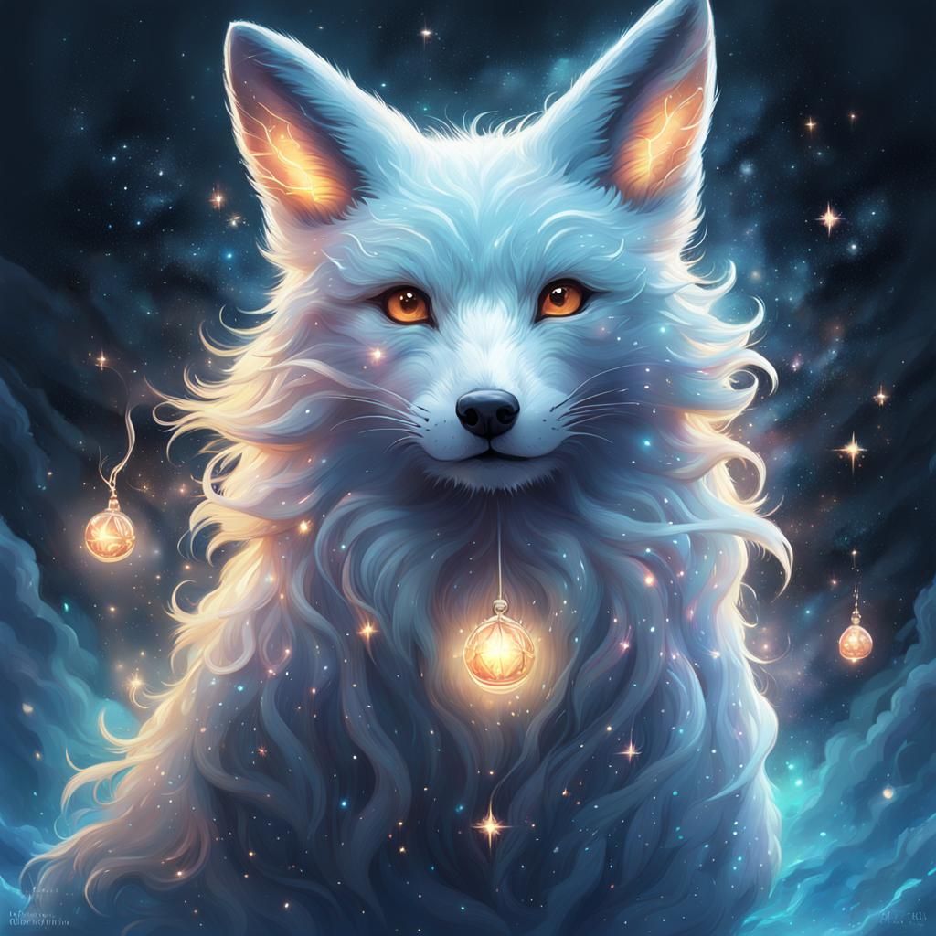 Adorable Fox Spirit with Magic Wake