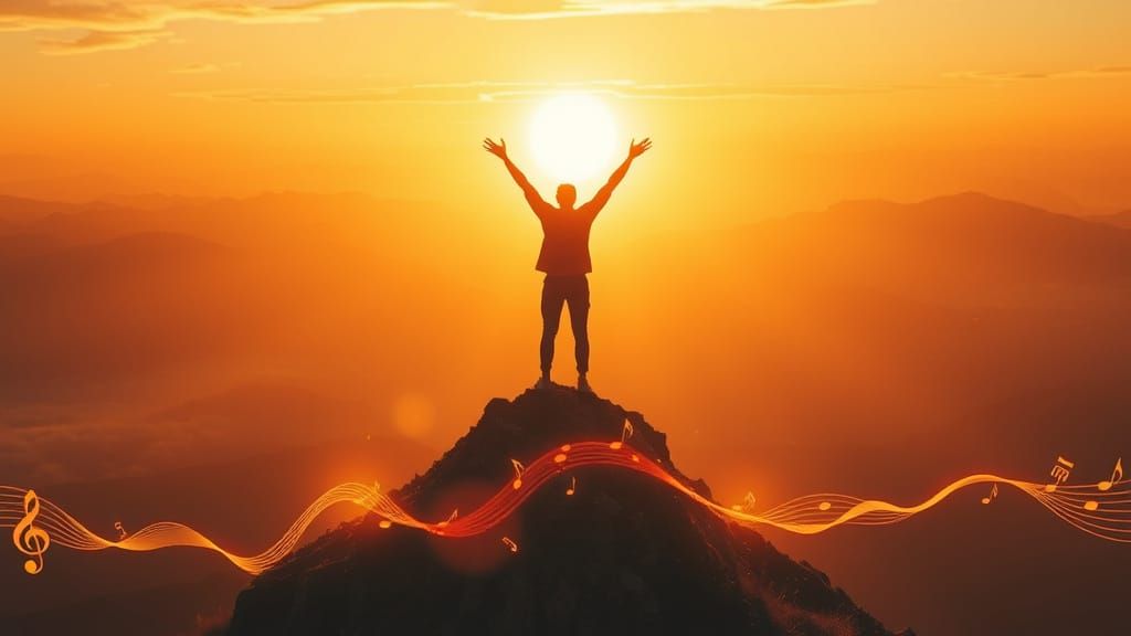 Epic Sunrise Music Festival Scene in Cinematic Style