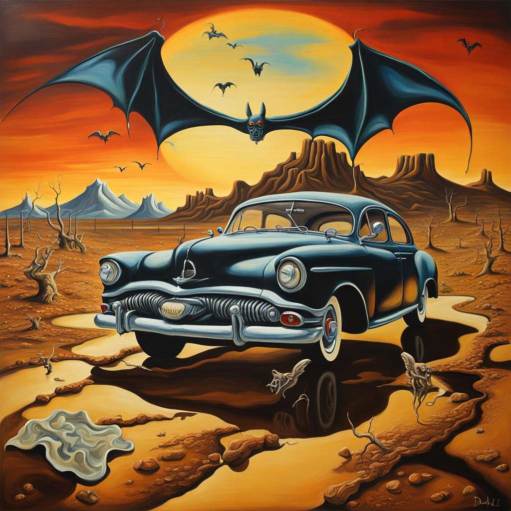 Surreal Bat Country Landscape in Dali Style