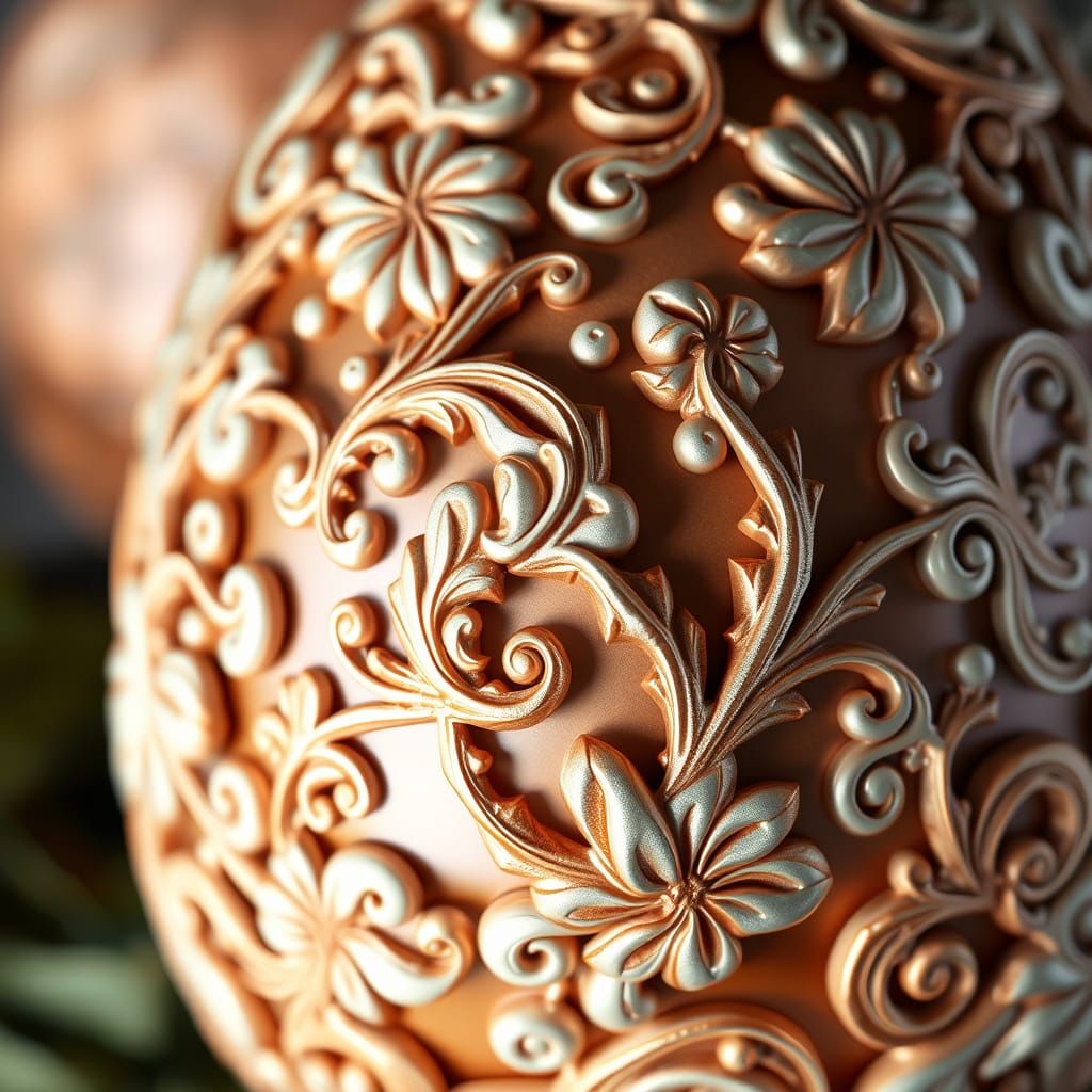 Fractal Easter Egg in Cyberpunk Art Deco Style