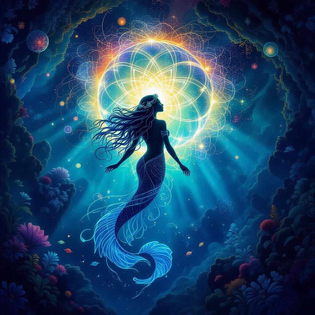 Neptune in Scorpio: Bioluminescent Dreamscape in Holographic...