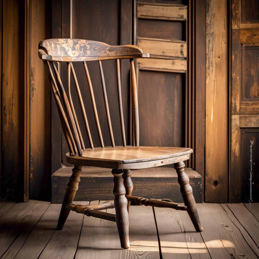 Rustic Wooden Chair in Farmhouse Style