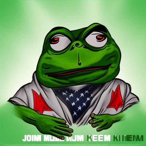 Duke Nukem Meets Ultra Rare Pepe in a Futuristic Landscape