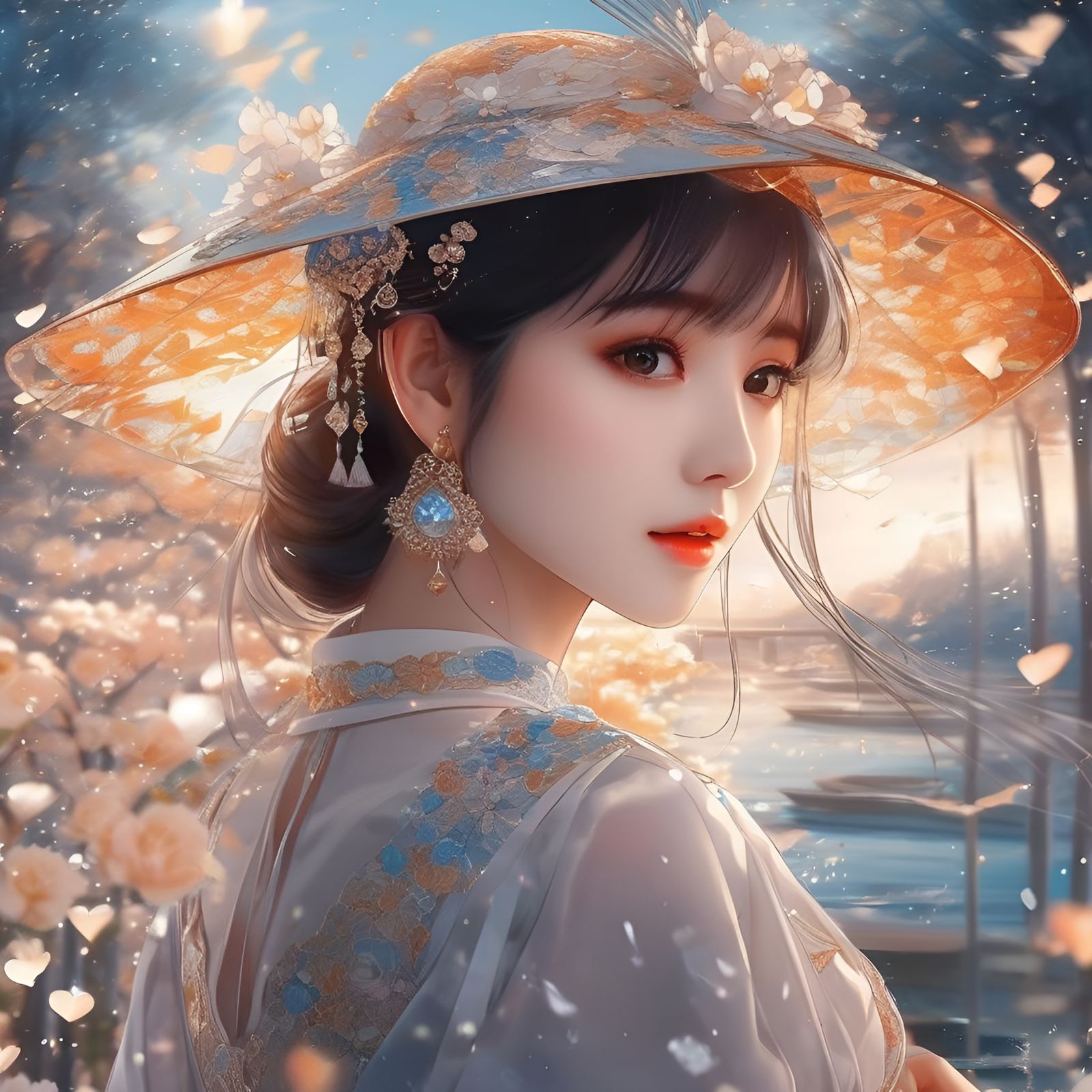 Anime Lady with Expressive Details in Speedpaint Style