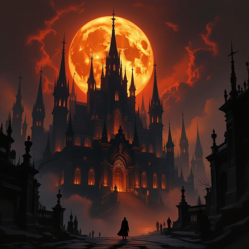 Dark Gothic Realm Inspired by Giger and Beksiński