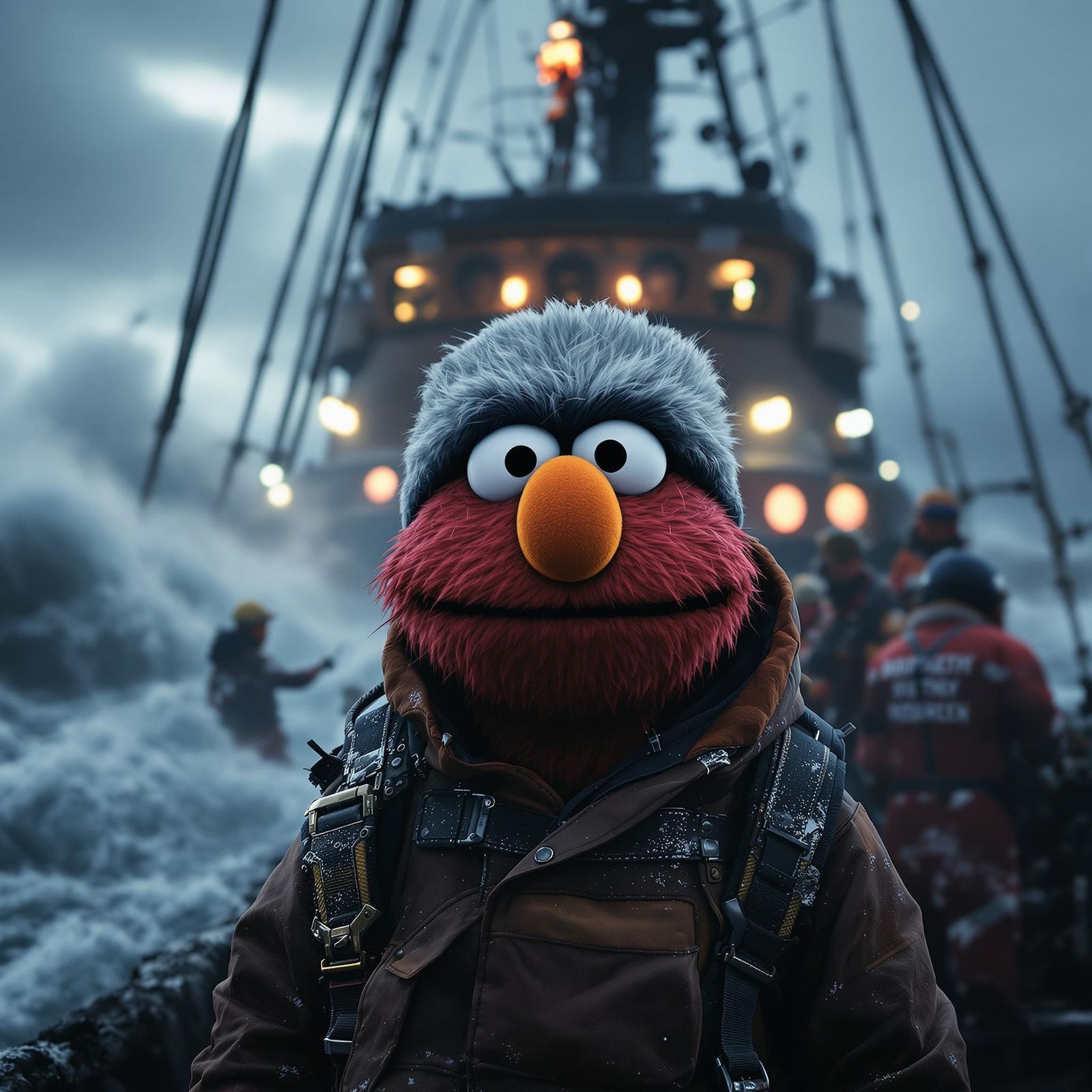 Elmo on Deadliest Catch: Art Nouveau Concept Art