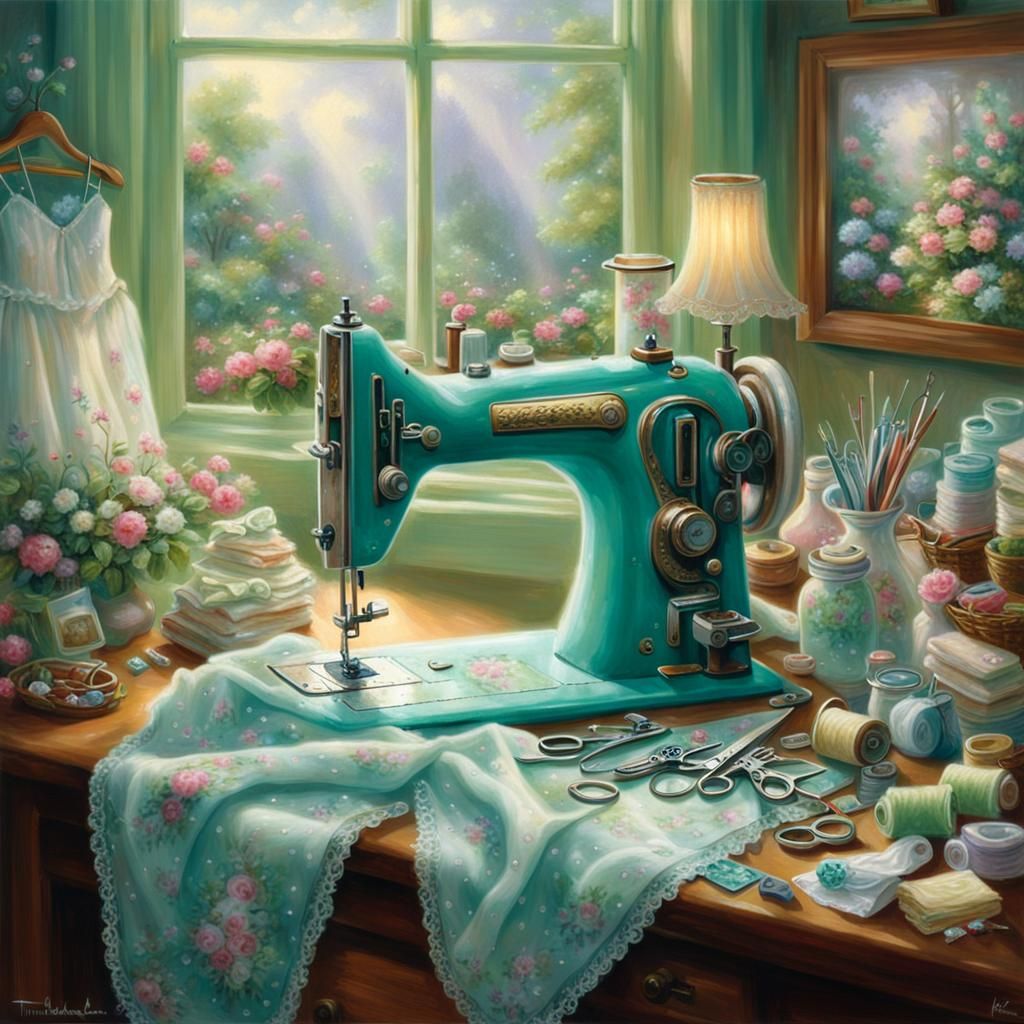 Ethereal Sewing Room with Mint Sundress