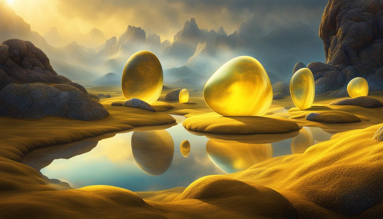 Dream Stones in Ethereal Surreal Landscape