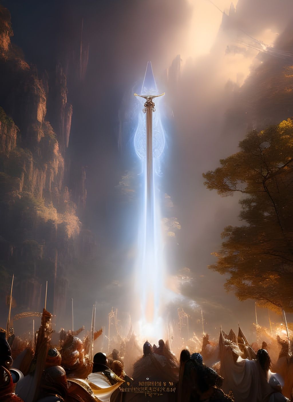 Ophanim Angels in Golden Wheels, Digital Painting