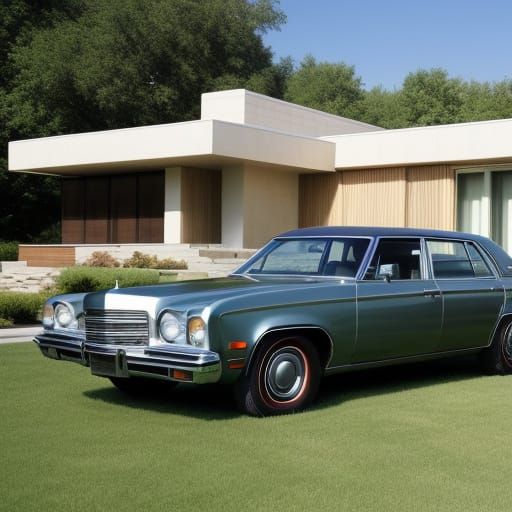 1970s Sedan at Mid-Century Modern Home