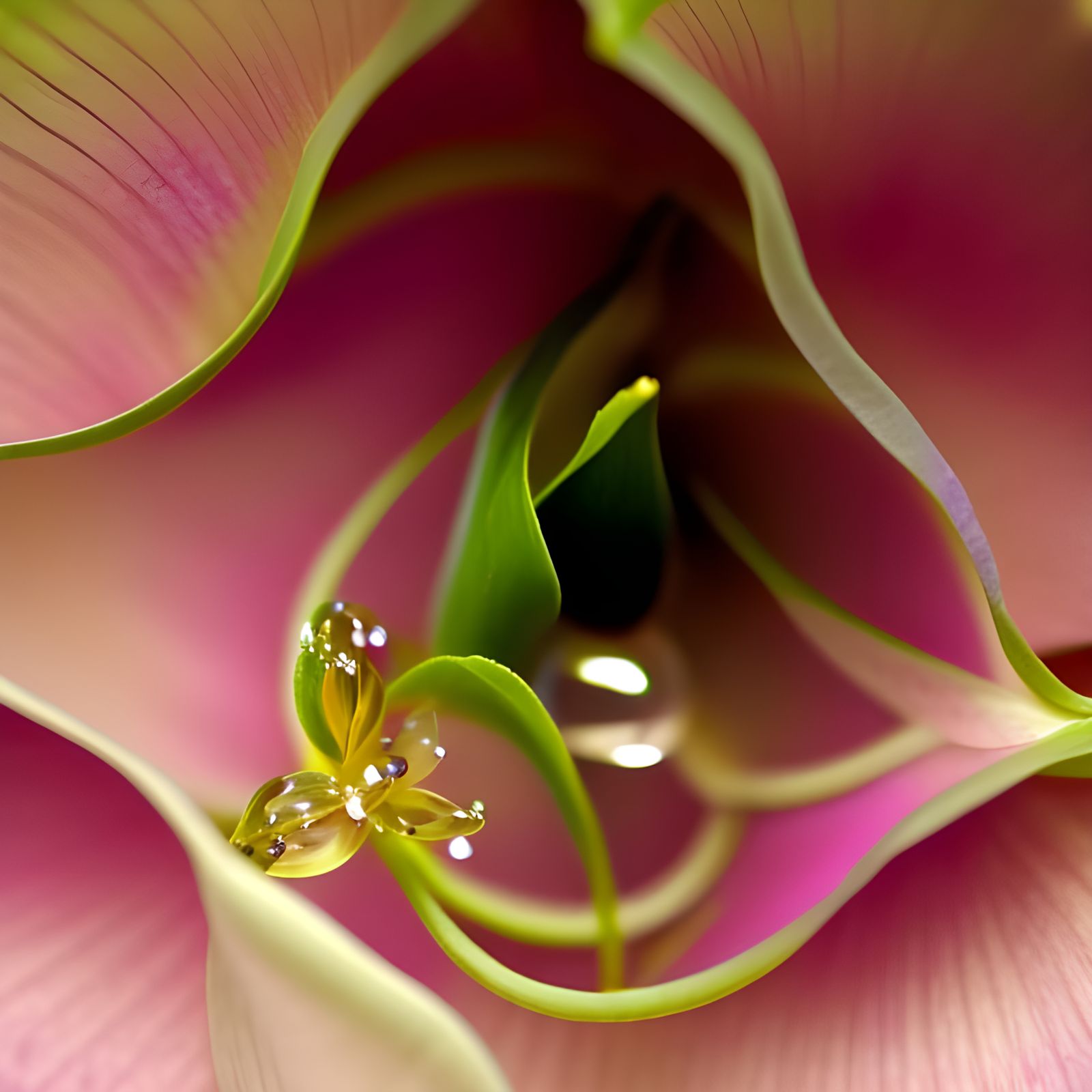 Symmetrical Orchid with Dripping Nectar