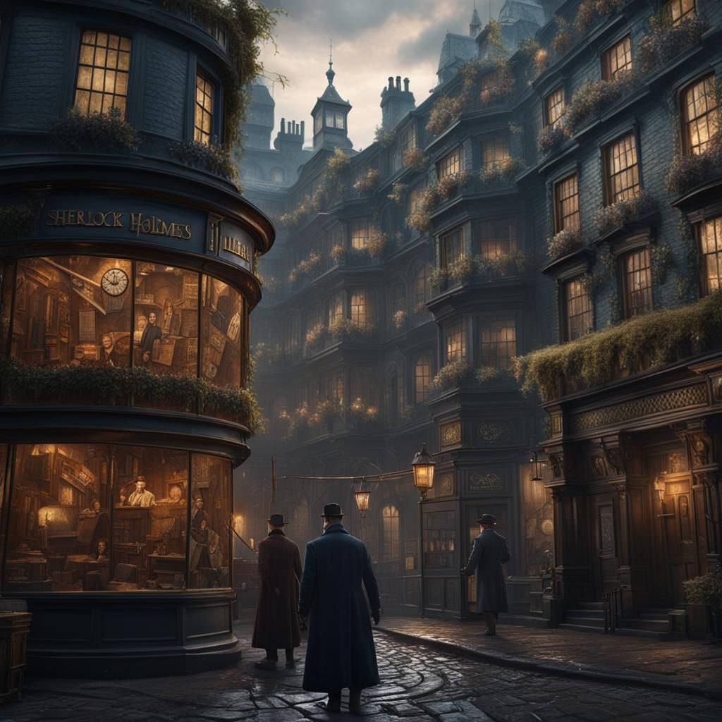 Detailed Sherlock Holmes Matte Painting in Deep Color