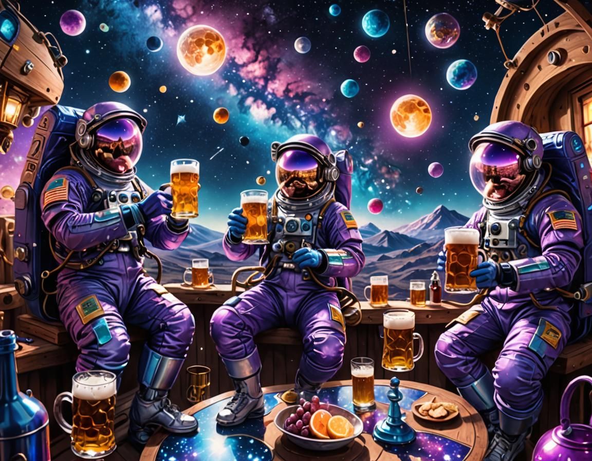 Cosmic Oktoberfest: Zero Gravity Celebration in Space