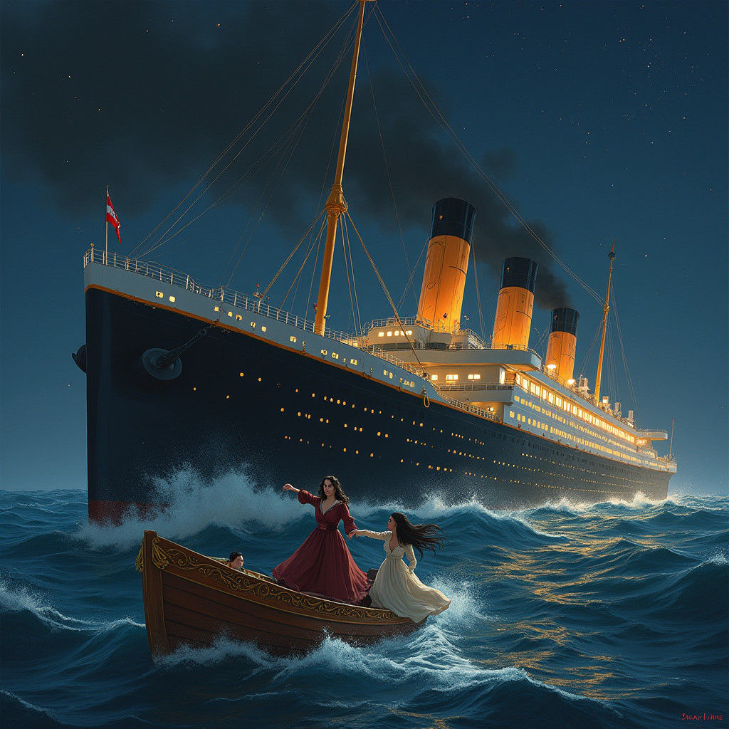 Maiden Voyage Book Cover in Golden Lettering with Titanic Si...