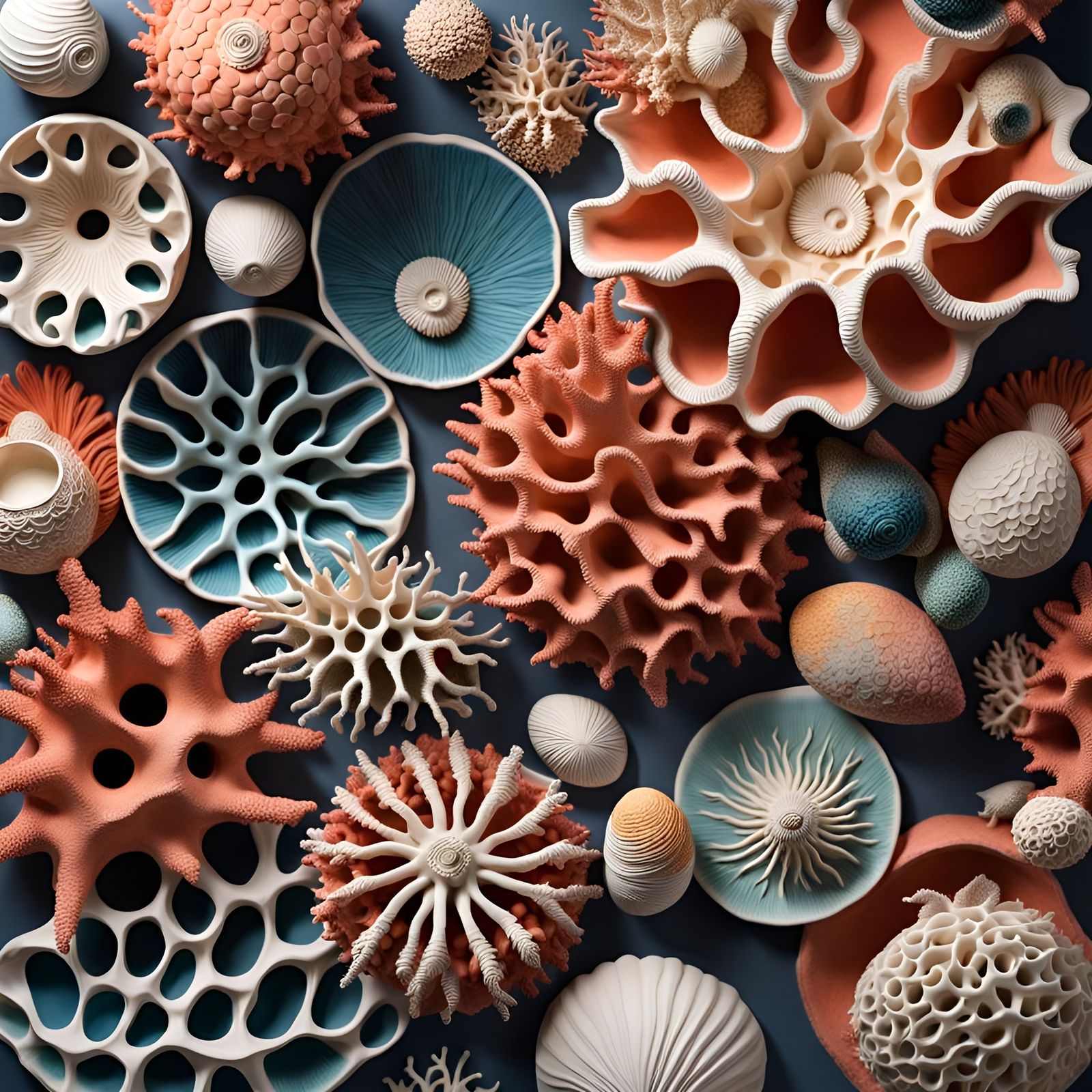 Sealife (clay sculpture pieces)