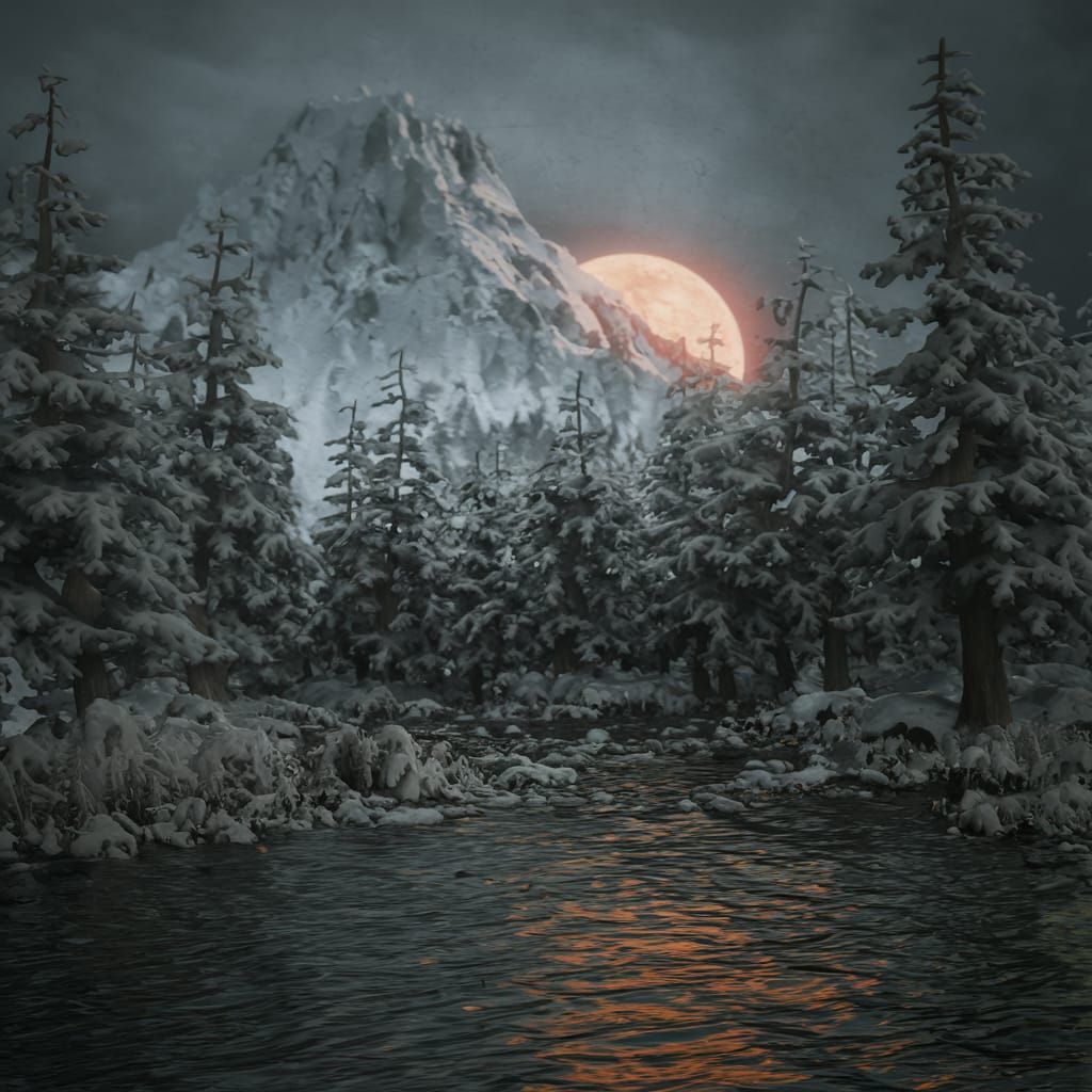 Grimdark Landscape in Moody Matte Painting Style