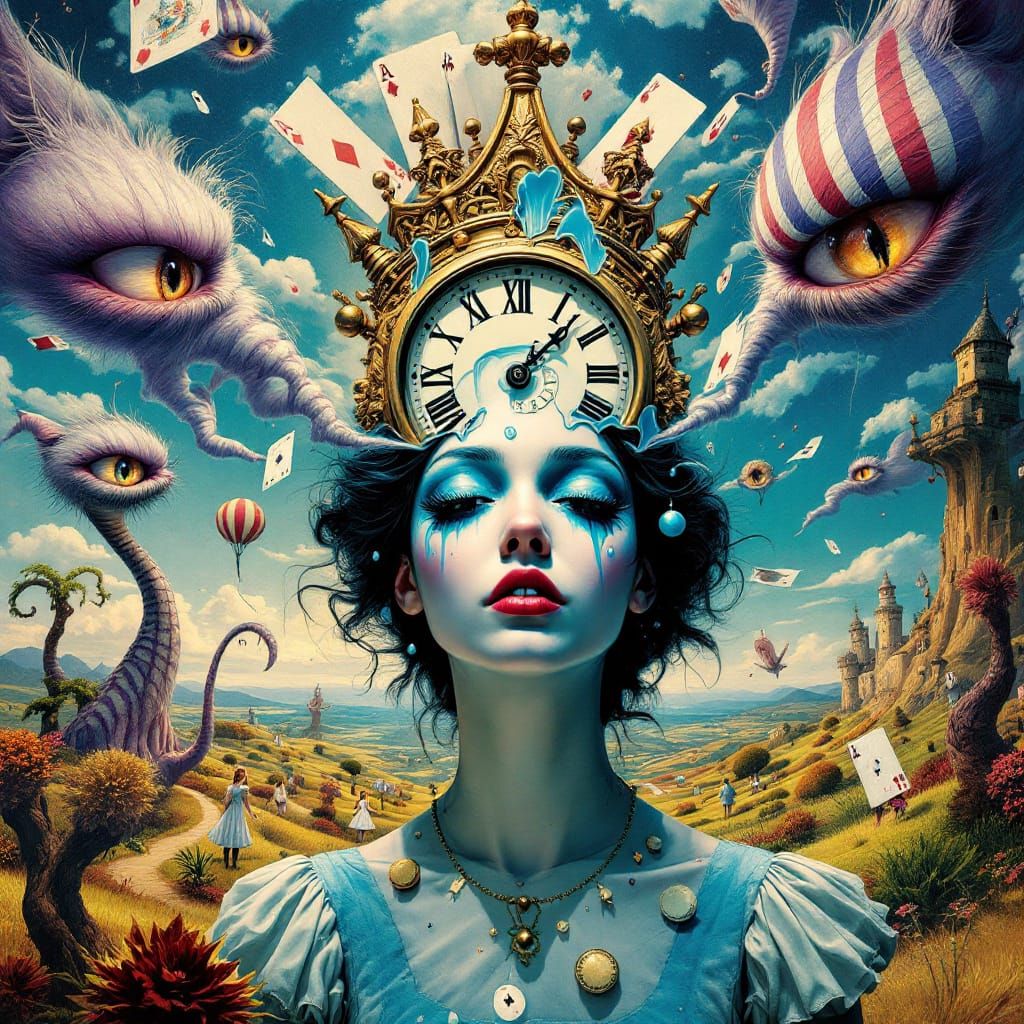 Alice in Wonderland Surrealist Movie Poster in Salvador Dali...