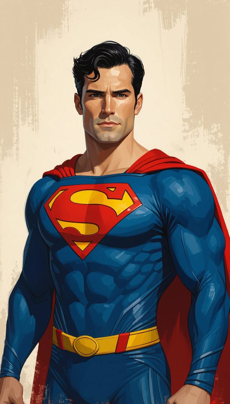 Superman Inspired Portrait with Painterly Details