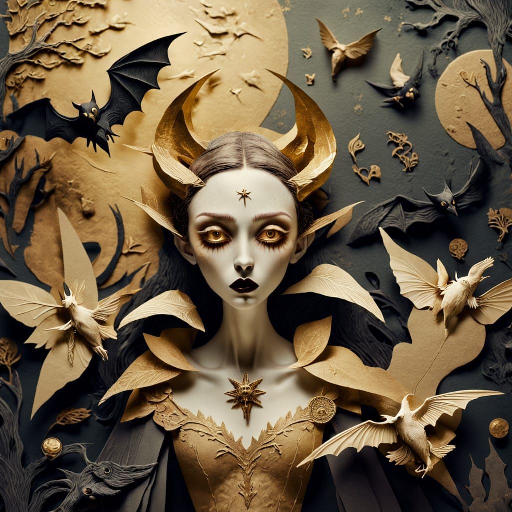 Paper Vampire Hunt in Mixed Media Collage Style