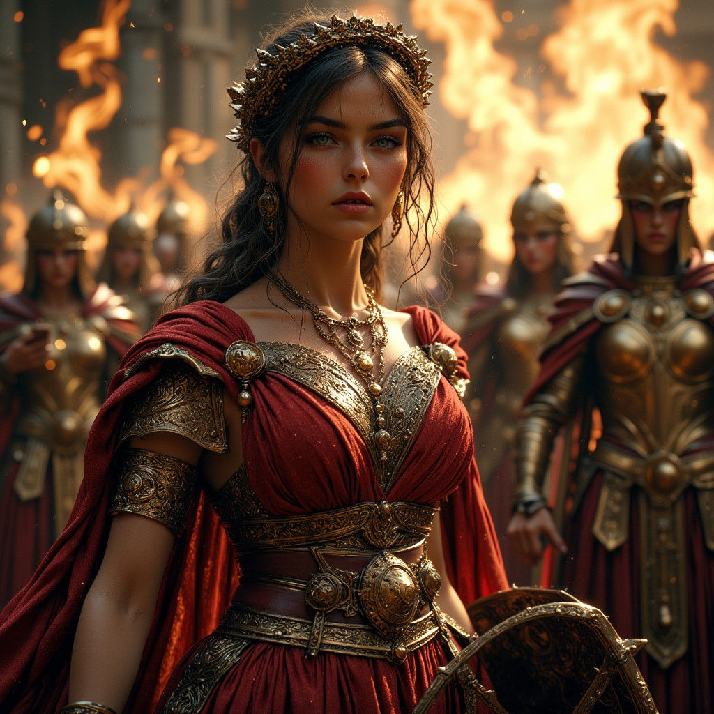 Princess of Wales as Greek Hero in Battle