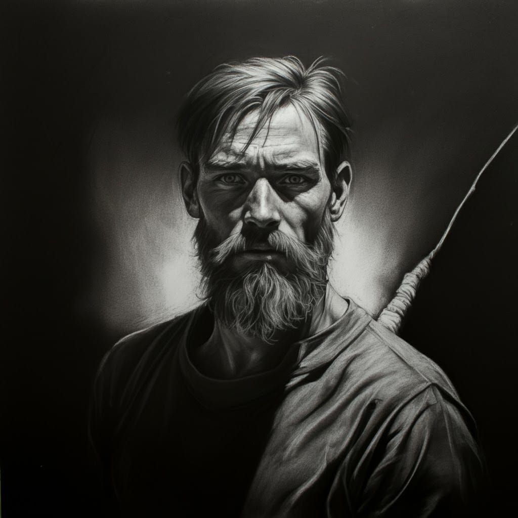 Hyperdetailed Charcoal Drawing of Recovery